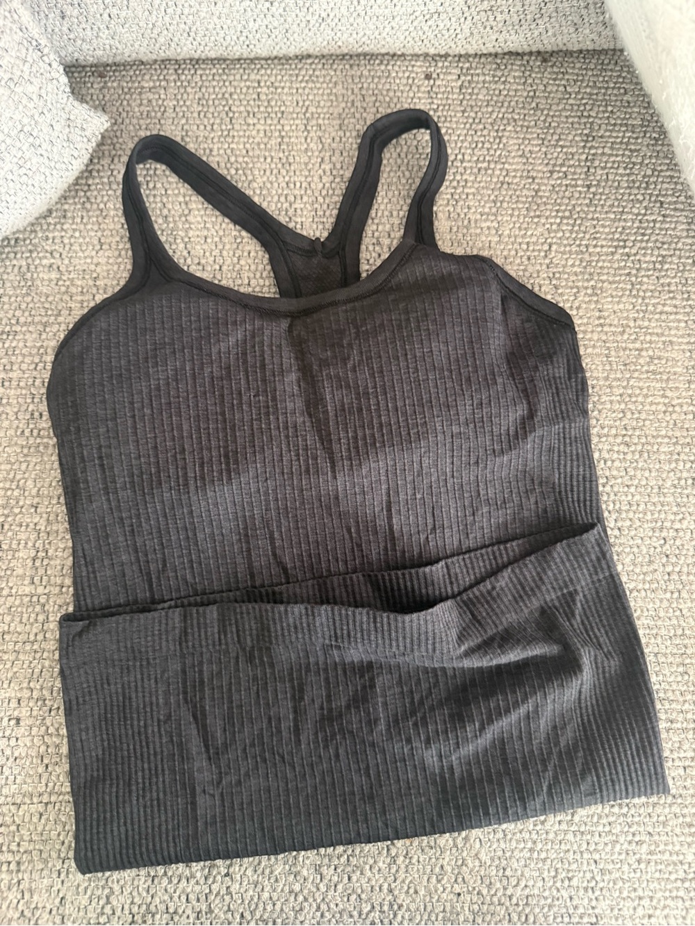 lululemon athletica Ribbed Black Racerback Tank Top